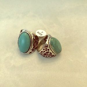 Turquoise and Sterling Silver size 7 rings.